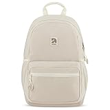 AUDETIC Schulrucksack Mädchen und Jungen Teenager Beige - Flex - Rucksack Damen & Herren mit 16 Zoll Laptop Fach für Schule & Freizeit - Wasserabweisend