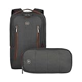 WENGER CityUpgrade Laptop-Rucksack mit Umhängetasche, Notebook bis 16 Zoll, Tablet bis 12 Zoll, 15 l, Damen Herren, Business Uni Schule Reisen, Alloy (Grau)
