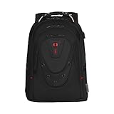 WENGER Ibex Ballistic Deluxe Laptop-Rucksack, Notebook 14 bis 17 Zoll, Tablet bis 10 Zoll, 26 l, Damen Herren, Business Uni Schule Reisen, Schwarz, 606493