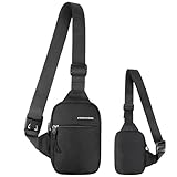 Hejo Sling Crossbody Bag, Umhängetasche Herren, Wasserdichte Brusttasche, Schultertasche für Herren Junge Frauen, Shoulder Bag für Outdoor Wandern (Schwarz)