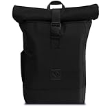 Alopa Rucksack für Damen & Herren | für Fahrrad, Freizeit, Uni und Job | Komfortabel & Nachhaltig | Schwarz