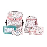 SCHOOL-MOOD - Schulranzen Set Dragonfly, 7-teilig - Timeless Air+ - ergonomischer Schulranzen Jungen & Mädchen - Schultasche für Kinder in der 1. bis 4. Klasse - Dragonfly (Nordic Collection)