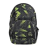 Coocazoo Schulrucksack MATE „Lime Flash”, schwarz-grün, ergonomischer & anpassbarer Tornister, höhen- & größenverstellbar, mit Brustgurt & Hüftgurt, ab der 3. Klasse