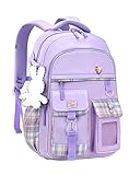 Amythe Schulranzen Mädchen,Schulrucksack Mädchen Teenager, Lässige Kinderrucksack aus Nylon Wasserdichte Leichte Rucksack für Kinder 9-15 jahre Schule oder Reisen