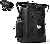 Grapelet Motorrad Rucksack，Wasserdicht Motorrad Rucksack 40L，Motorradrucksäcke für Herren，Rolltop Rucksack mit abnehmbaren Schultergurten PVC500D schwarz Dry Bag mit Seitentasche