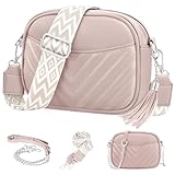 JUYANO Crossbody Bag Damen Leder, Kleine Umhängetasche mit Breitem Gurt, Stylisch Handtasche Umhängetasche Damen mit Kartenschlitz Abnehmbar Schultergurt