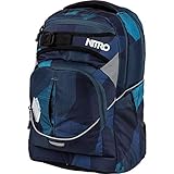 Nitro 878052 Superhero Schulrucksack, Rucksack, abnehmbarer Hüftgurt, robuste Bodenplatte, Thermotasche, 30 L,, Fragments Blue