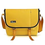 SIMTOP Tablet Tasche Umhängetasche Tasche Messenger Bag mit Gepolstertem Schultergurt Schultasche Herrentasche für Arbeit,Schule,Business Outdoor Büro Uni Reise Gelb