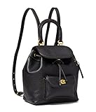 COACH Riya Rucksack aus weichem Kieselleder, Einheitsgröße 21, Schwarz, Schwarz, Einheitsgröße, Riya Rucksack 21 Soft Pebble Leather