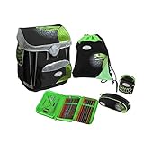 SAMMIES PREMIUM GREEN MAMBA SCHULRANZEN-SET 5-TEILIG MIT TURN AND PULL SYSTEM SCHULRANZEN TORNISTER SCHULTASCHE RANZEN