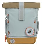 LÄSSIG Kindergartenrucksack Kinderrucksack Rolltop mit Brustgurt wasserabweisend, 11 Liter/Mini Rolltop Backpack Nature Hellblau
