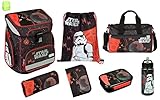 Star Wars Schulranzen Set 9 teilig - Scooli Easy Fit mit Schüleretui, Schlamper, Turnbeutel, Sporttasche, Brotdose, Trinkflasche, Schlüsselanhänger und Regenschutz
