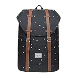 KAUKKO Rucksack Klein Damen Herren Schön und Praktisch Daypack für Schule, Uni, Beruf mit 10' Laptopfach für den Alltag, 12L, Schwarz