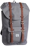 Little America Backpack, Grey/Tan Synthetic Leather Backpack, Einheitsgröße