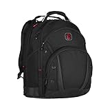 WENGER Synergy Pro Ballistic Laptop-Rucksack mit Tablet-Fach, Notebook bis 16 Zoll, Tablet bis 10 Zoll, Organizer, 30 l, Damen Herren, Büro Business-Reisen Uni, Schwarz, 605074