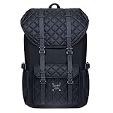 KAUKKO Rucksack Handgepäck Damen Herren Daypack mit Laptopfach für 14 Zoll Notebook für Freizeit Job Uni Reisen Wandern, 21L, 47cm, Schwarz-EP5-19