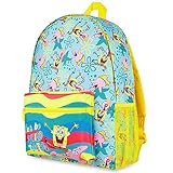 Spongebob Schwammkopf Kinder Rucksack - Rucksack Kinder Junge mit Großem Hauptfach + Gepolsterter Rücken Reisen