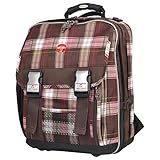 Take it easy - PLAID Braun / Pink(Brown/Pink - LONDON - Schulrucksack Ranzen eckig