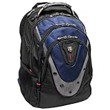 Wenger Ibex Laptop-Rucksack, Notebook bis 17 Zoll, Tablet bis 10 Zoll, 23 l, Damen Herren, Business Uni Schule Reisen, Schwarz/Blau