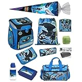 Familando Scooli Schulranzen-Set 15 TLG. Dragons - Drachenreiter von Berg - mit Federmappe, Sporttasche, Schultüte 85cm und Regenschutz Drache Ohnezahn
