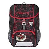 Step by Step Rucksack-Set KID „Ninja Yuma“, mit Sitzkissen, ergonomischer Mini-Ranzen mit höhenverstellbarem Brustgurt, für Kindergarten, Vorschule und Freizeit, 13 l, rot-schwarz