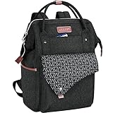 KROSER Rucksack Damen für Schule Laptop Rucksack 15,6 Zoll Schulrucksack Daypack wasserdichte für Universität/Reisen/Business/Arbeit Frauen/Männer, Schwarz