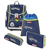 Step by Step Ranzen-Set Touch 2 Flash „Space Pirate“ 4-teilig, gelb, ergonomischer Tornister mit Reflektoren, ab der 1. Klasse