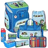 Generisch SUPER MARIO - SCOOLI Undercover EasyFit Schulranzen-Set 9tlg. mit SPORTTASCHE, BROTDOSE und TRINKFLASCHE - BRUSTBEUTEL GRATIS