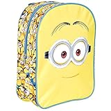 Kinder Rucksack für Jungen Ich Einfach unverbesserlich - Gelb Schulranzen mit Minions - Schulrucksack für Schule und Kindergarten mit verstellbaren Schulterriemen - Perletti 31x24x10 cm