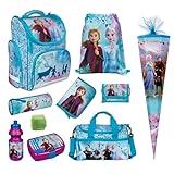 Disney Eiskönigin Schulranzen 1. Klasse · ergonomischer Tornister für Mädchen · Frozen Schultasche im Set (10-teilig mit Schultüte 85cm)