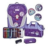Scout Sunny II Safety Light Schulranzen-Set 4tlg., Lila Luna