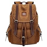 KAUKKO Herren Damen Schulrucksack Wanderrucksack Reisetasche Laptoprucksack Outdoor Sports Freizeit Daypacks, Khaki, Large