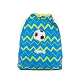 ERGOBAG cubo Sportspack 16 Turnbeutel, 45 cm, 11 L, Blue Green Zig zag