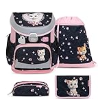 Belmil Mini-Fit Schulranzen Set 4 -teilig (405-33/AG/S) (Cute Kitten)
